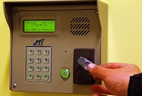 Self Storage Unit Security Access Keypad in Largo, Florida on Walsingham Road